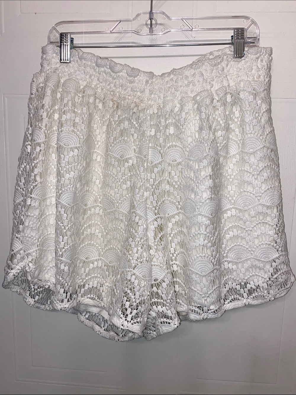 Lane Bryant Cream Crochet Lace Shorts